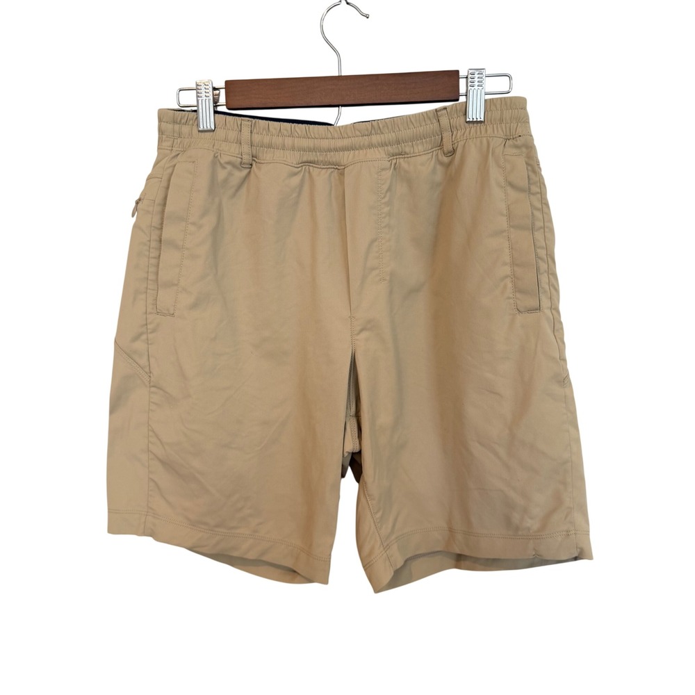 Birddogs Gym Shorts Large Khaki Tan Built-in Liner Athletic Activewear Pockets